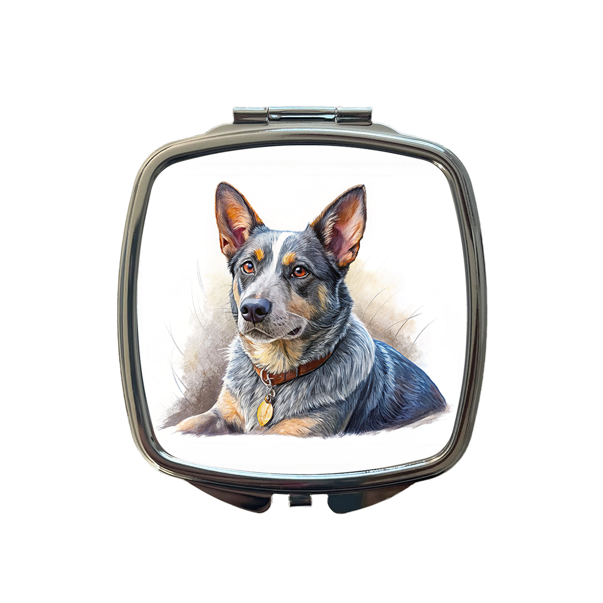 Australian Cattle Dog Illustration Small Travel Purse Handbag Pocket Makeup Compact Mirror