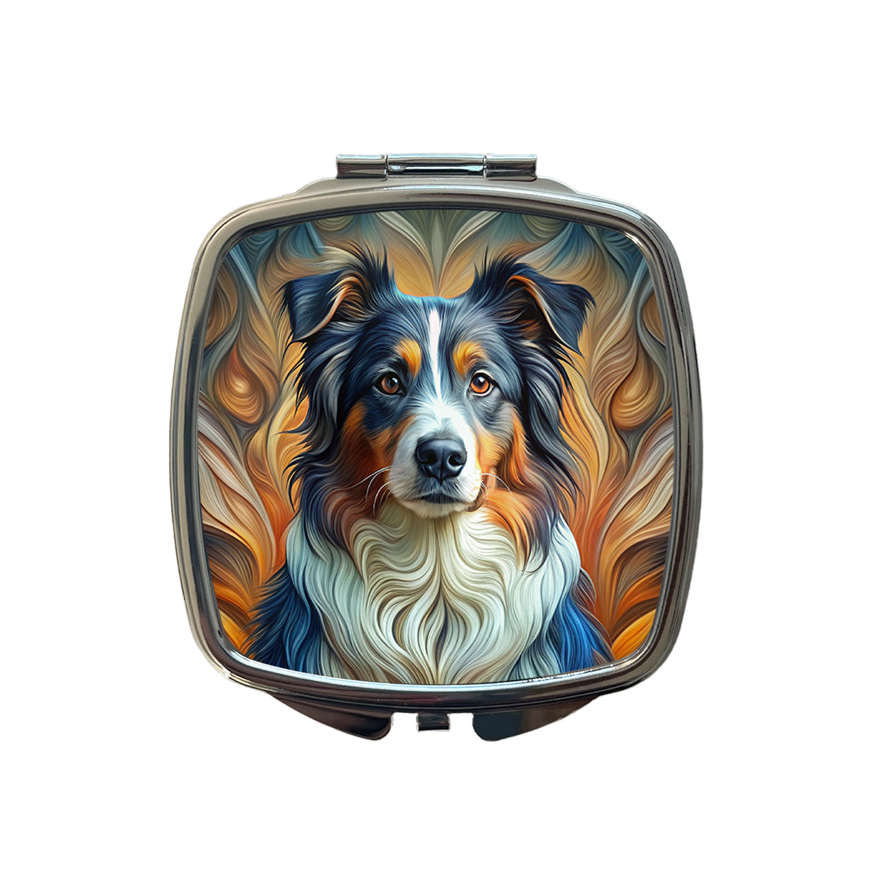 Australian Shepherd Dog Abstract Art Small Travel Purse Handbag Pocket Makeup Compact Mirror