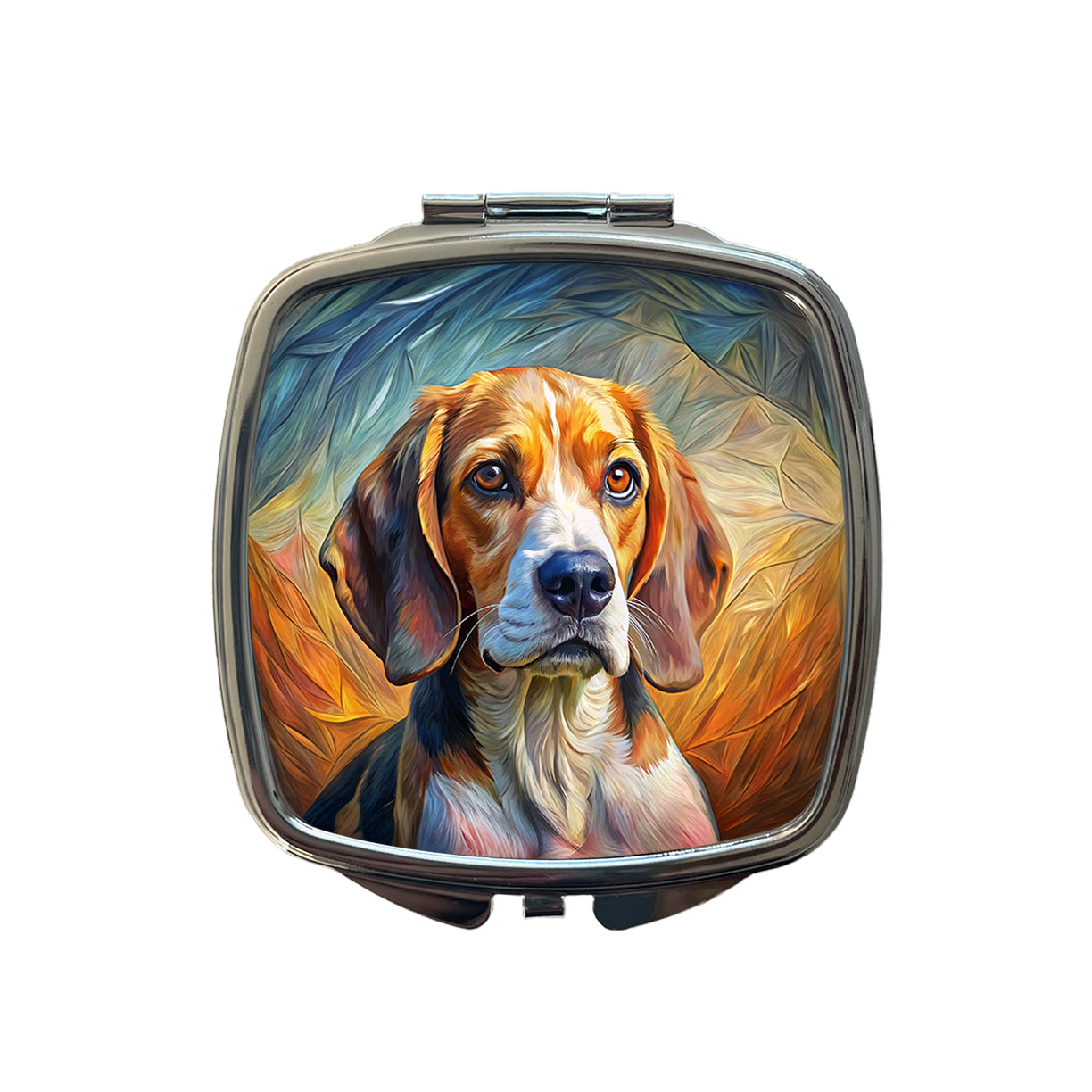 Beagle Dog Expressionism Art Small Travel Purse Handbag Pocket Makeup Compact Mirror