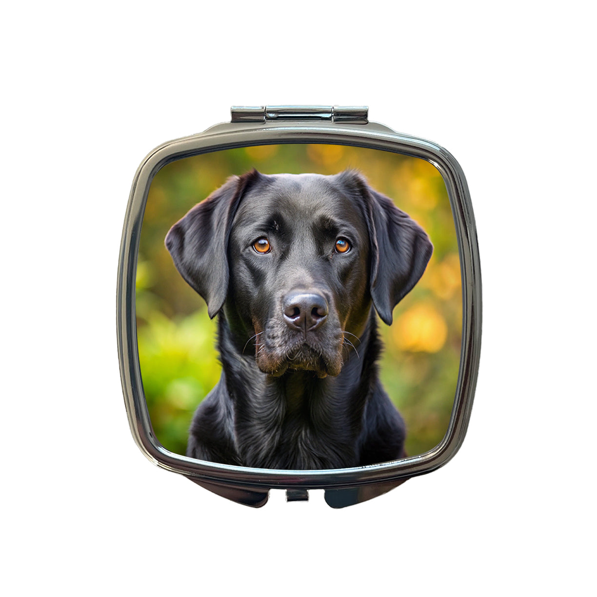 Black Labrador Retriever Dog Photo Small Travel Purse Handbag Pocket Makeup Compact Mirror