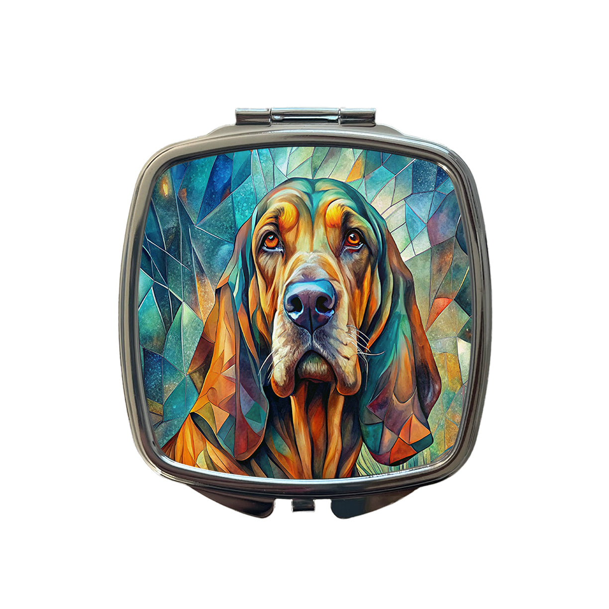 Bloodhound Dog Abstract Art Small Travel Purse Handbag Pocket Makeup Compact Mirror