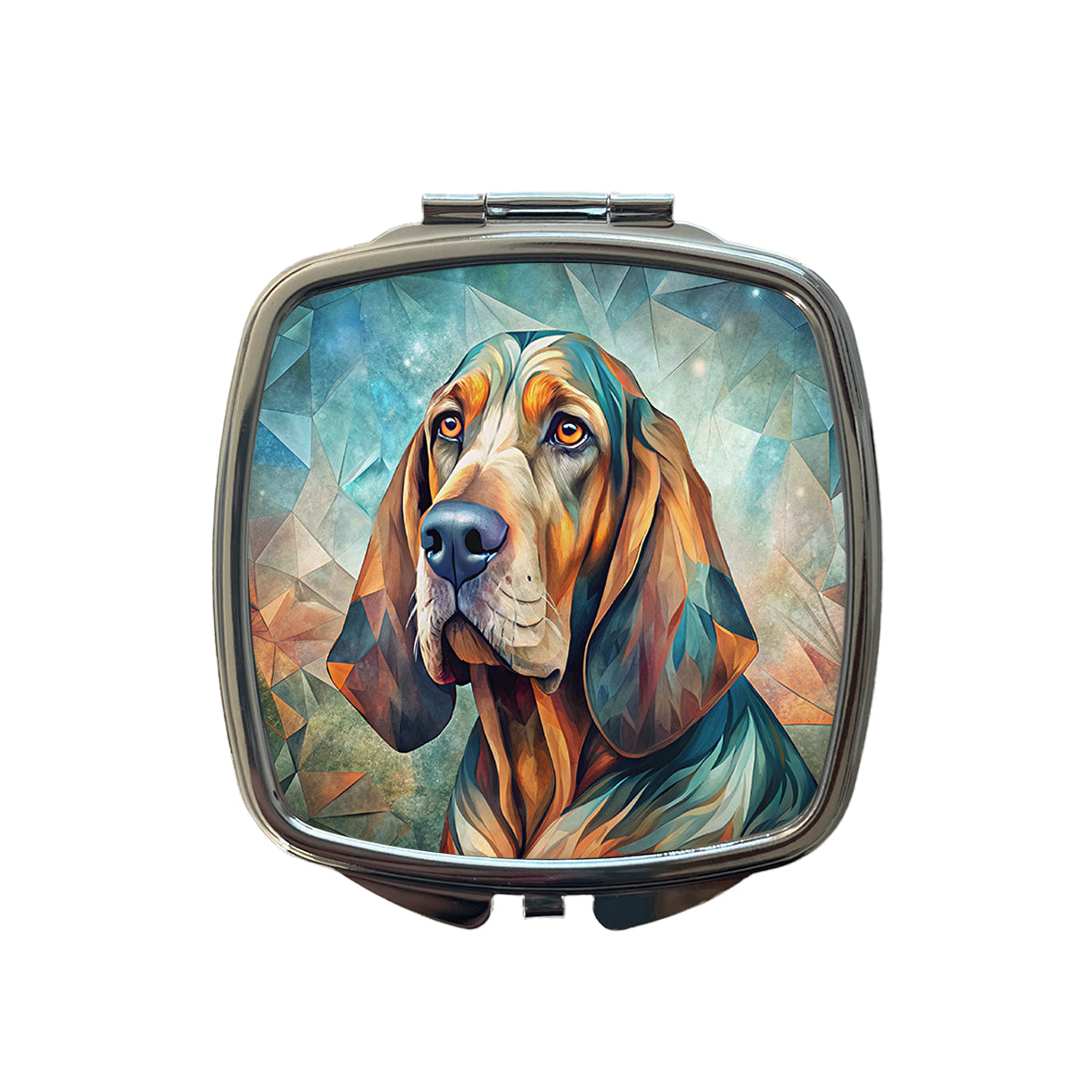 Bloodhound Dog Contemporary Art Small Travel Purse Handbag Pocket Makeup Compact Mirror