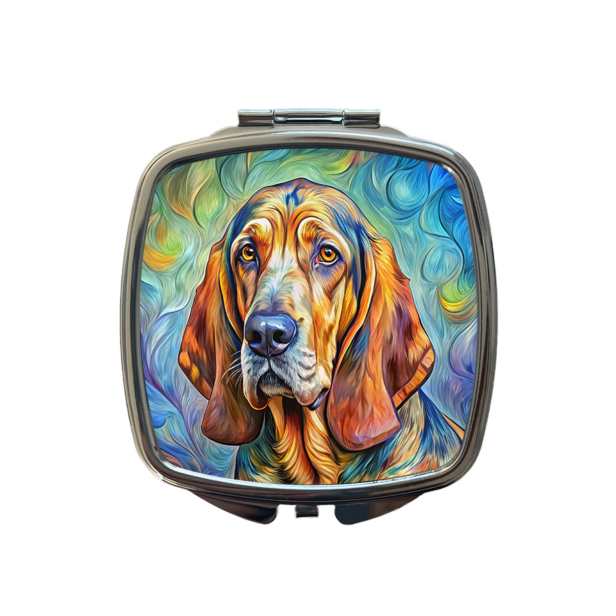 Bloodhound Dog Expressionism Art Small Travel Purse Handbag Pocket Makeup Compact Mirror