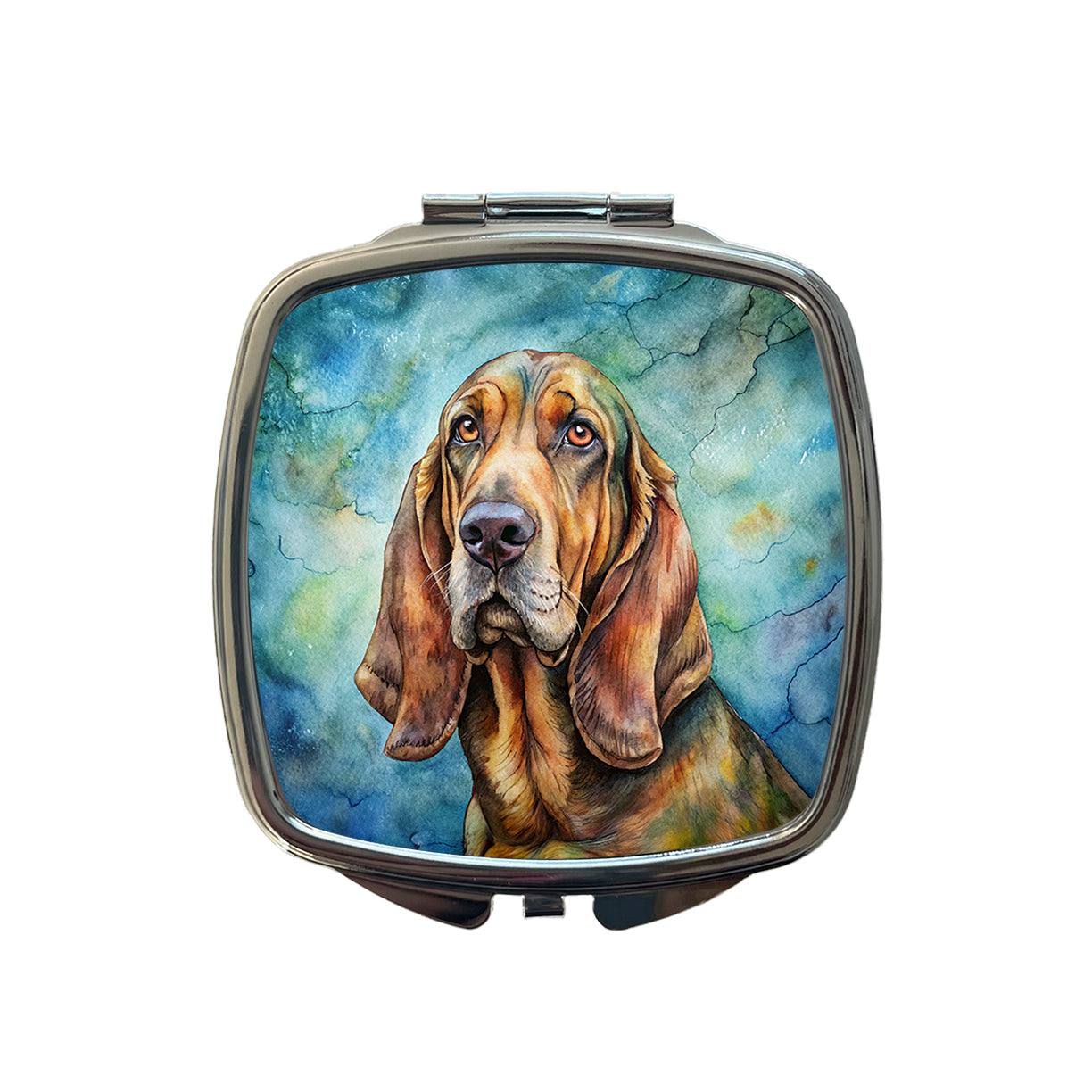 Bloodhound Dog Illustration Small Travel Purse Handbag Pocket Makeup Compact Mirror