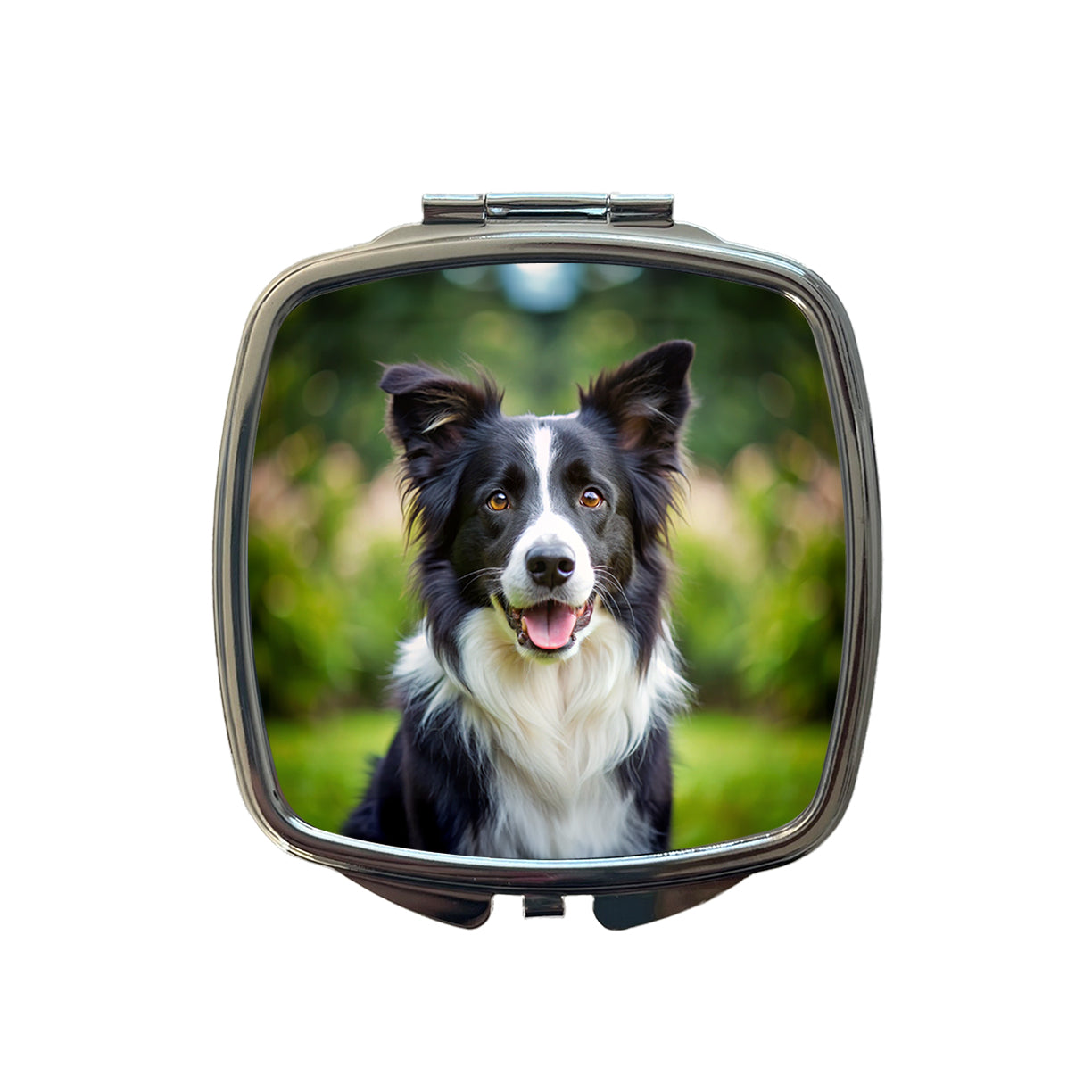 Border Collie Dog Photo Small Travel Purse Handbag Pocket Makeup Compact Mirror