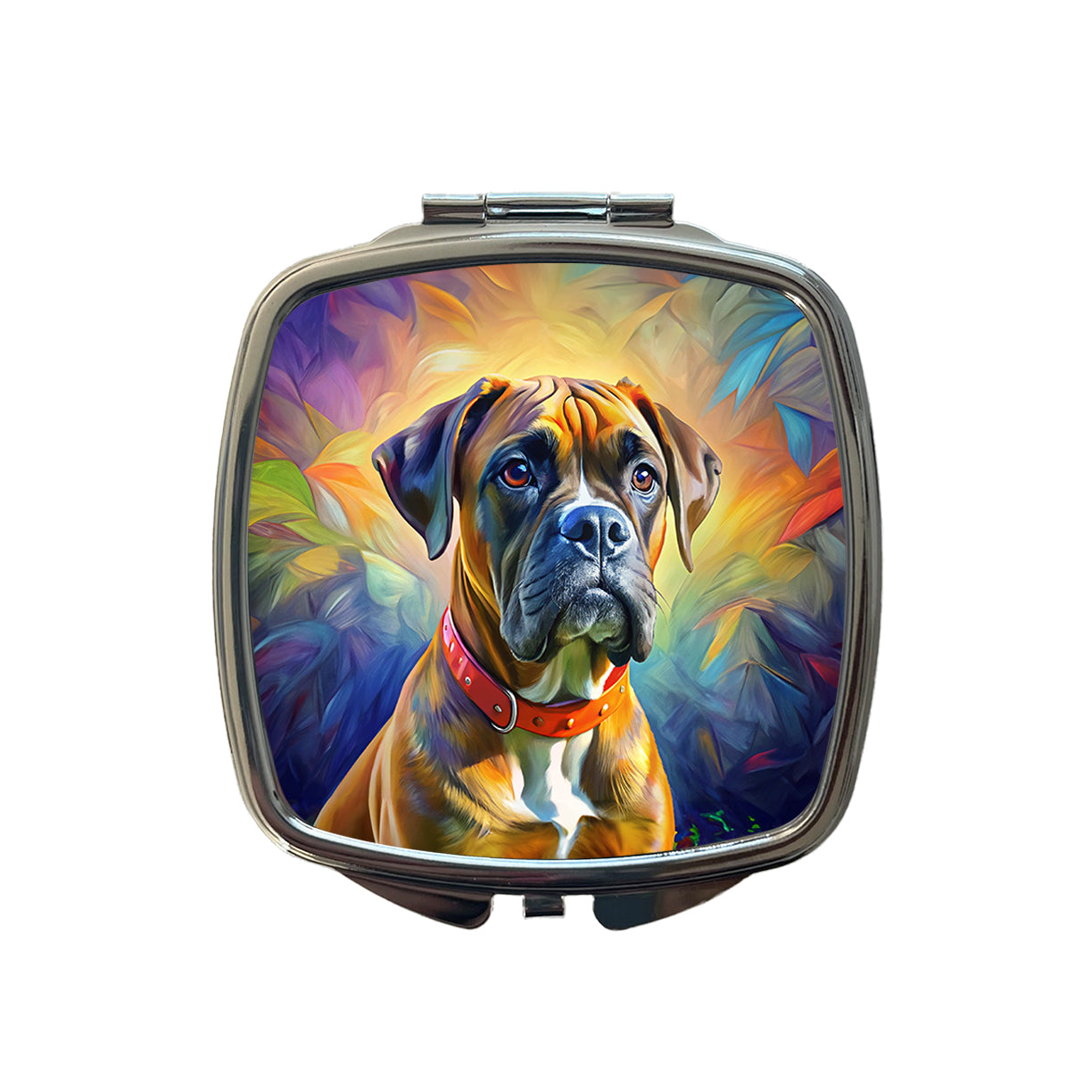 Boxer Dog Expressionism Art Small Travel Purse Handbag Pocket Makeup Compact Mirror