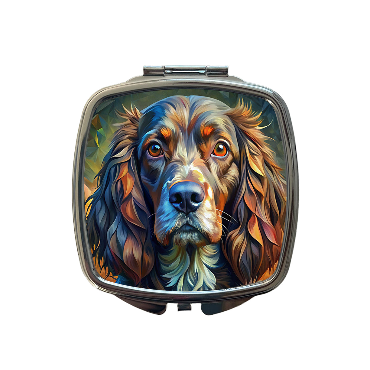 Boykin Spaniel Dog Abstract Stylized Art Small Travel Purse Handbag Pocket Makeup Compact Mirror