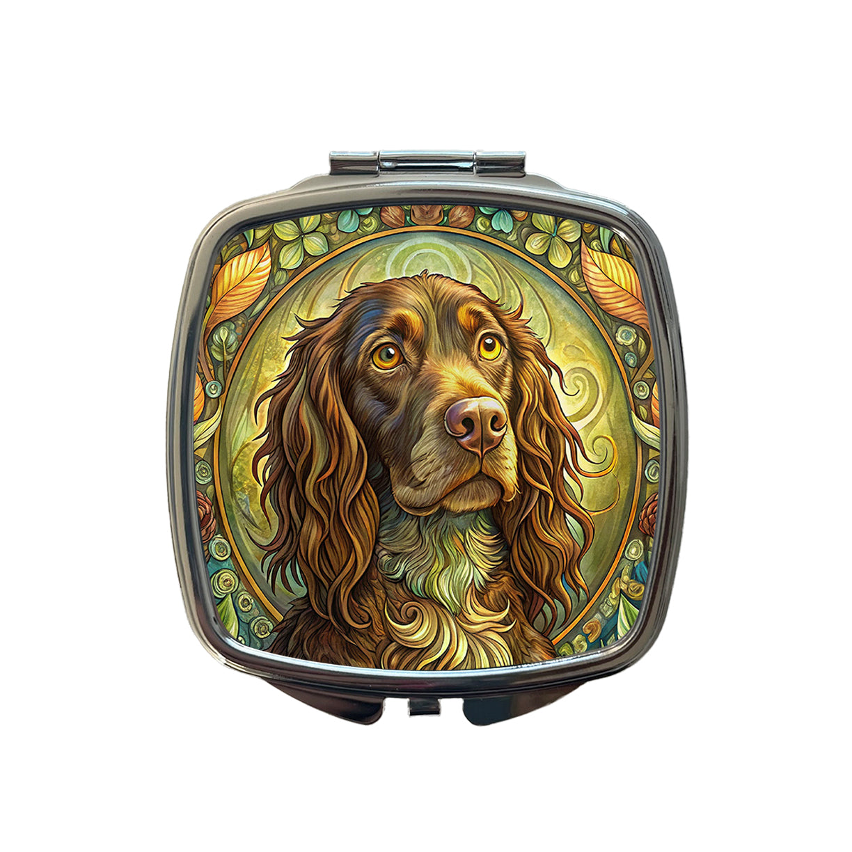 Boykin Spaniel Dog Art Nouveau Small Travel Purse Handbag Pocket Makeup Compact Mirror