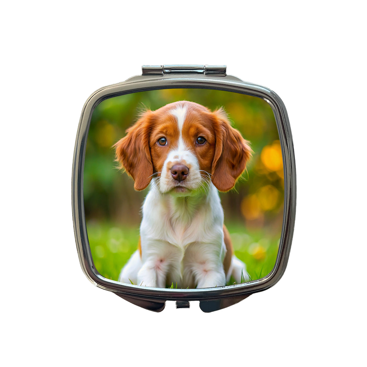 Brittany Spaniel Dog Puppy Photo Small Travel Purse Handbag Pocket Makeup Compact Mirror