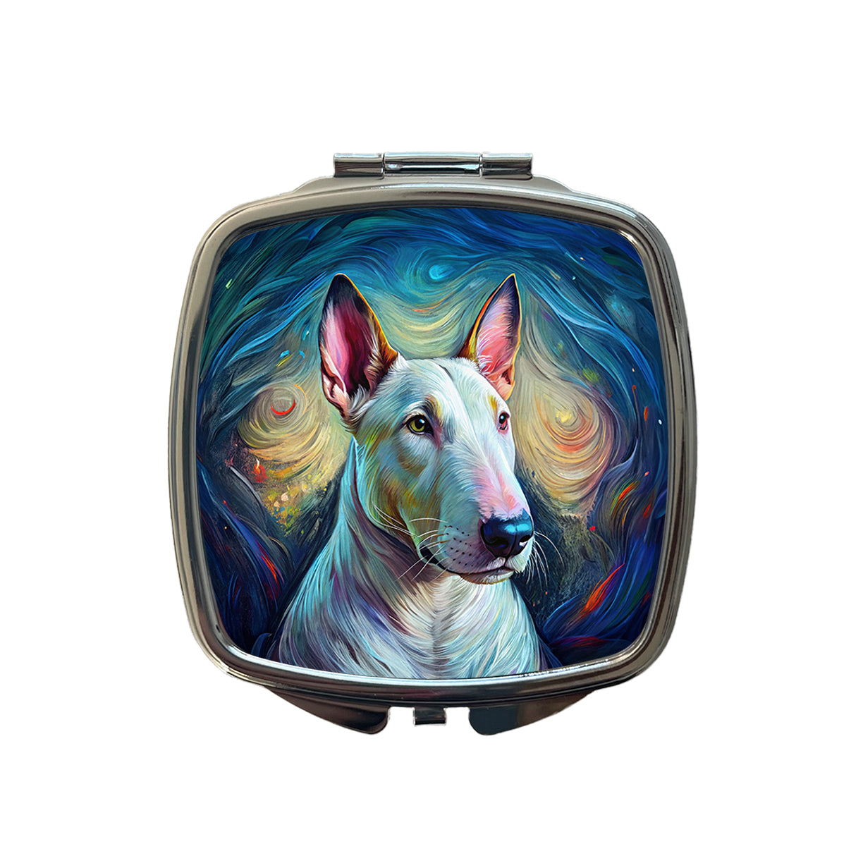 Bull Terrier Dog Expressionism Art Small Travel Purse Handbag Pocket Makeup Compact Mirror