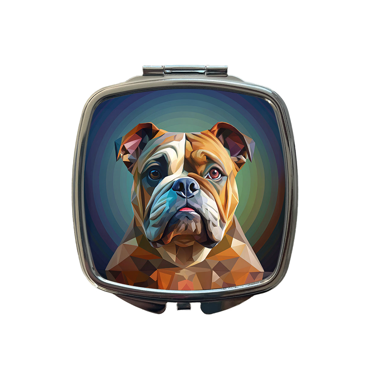 Bulldog Dog Contemporary Art Small Travel Purse Handbag Pocket Makeup Compact Mirror
