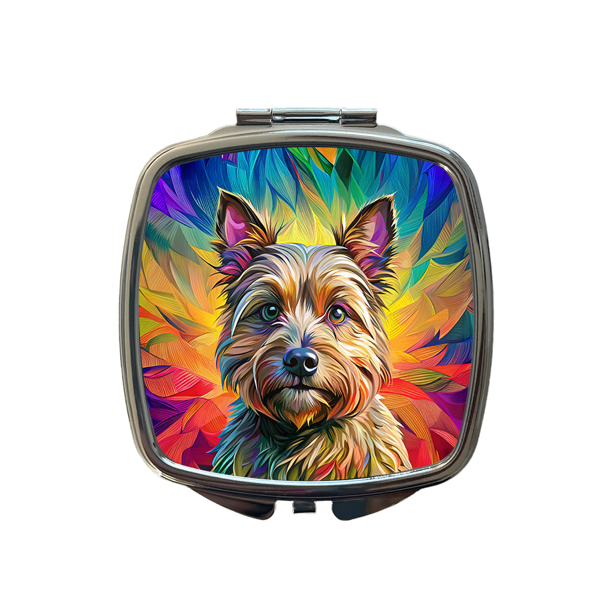 Cairn Terrier Dog Pop Art Small Travel Purse Handbag Pocket Makeup Compact Mirror