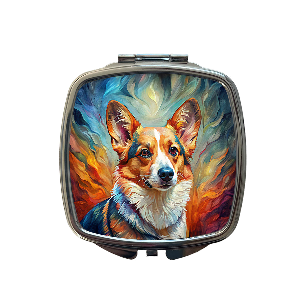 Cardigan Welsh Corgi Dog Expressionism Art Small Travel Purse Handbag Pocket Makeup Compact Mirror