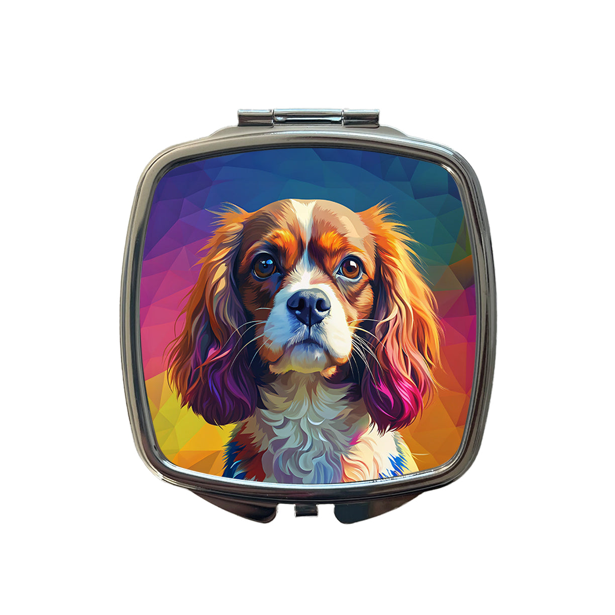 Cavalier King Charles Spaniel Dog Pop Art Small Travel Purse Handbag Pocket Makeup Compact Mirror