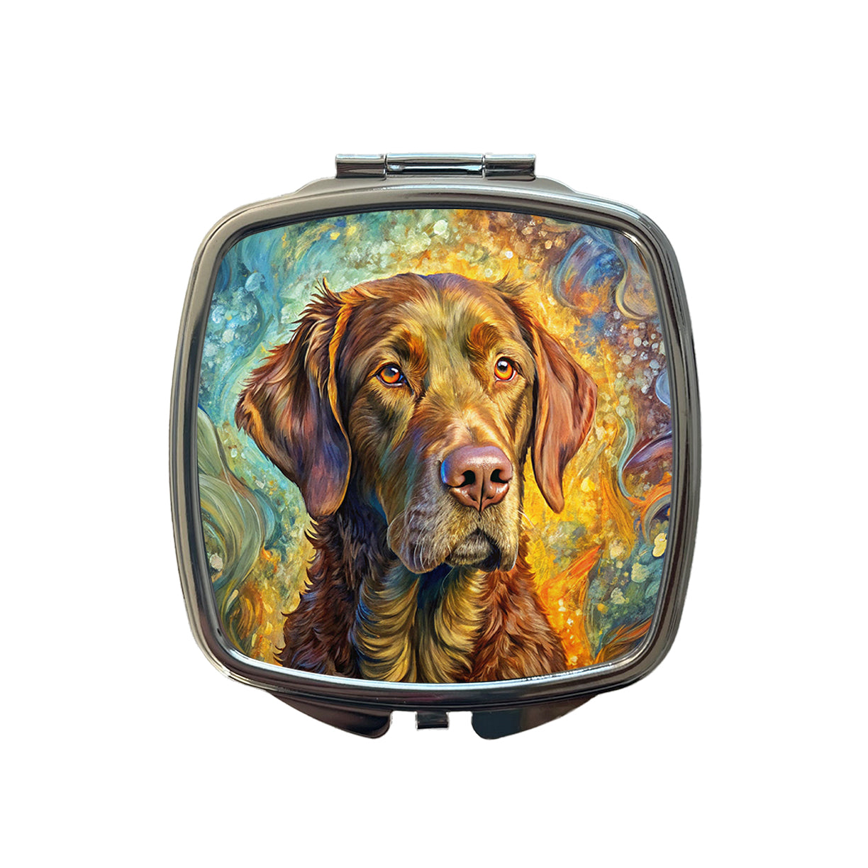 Chesapeake Bay Retriever Dog Abstract Art Small Travel Purse Handbag Pocket Makeup Compact Mirror