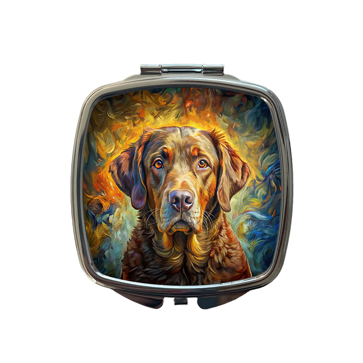 Chesapeake Bay Retriever Dog Expressionism Art Small Travel Purse Handbag Pocket Makeup Compact Mirror