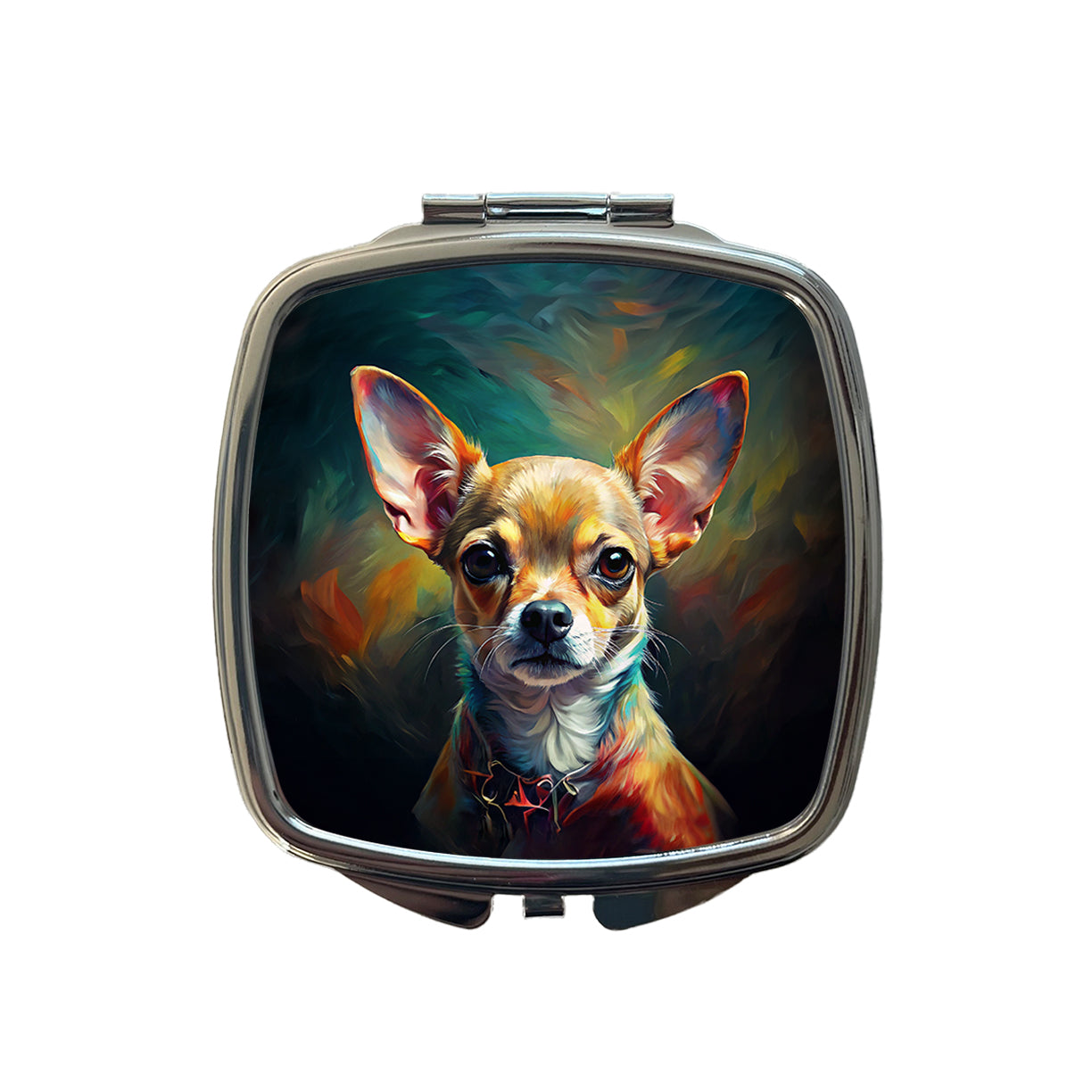 Chihuahua Dog Expressionism Art Small Travel Purse Handbag Pocket Makeup Compact Mirror