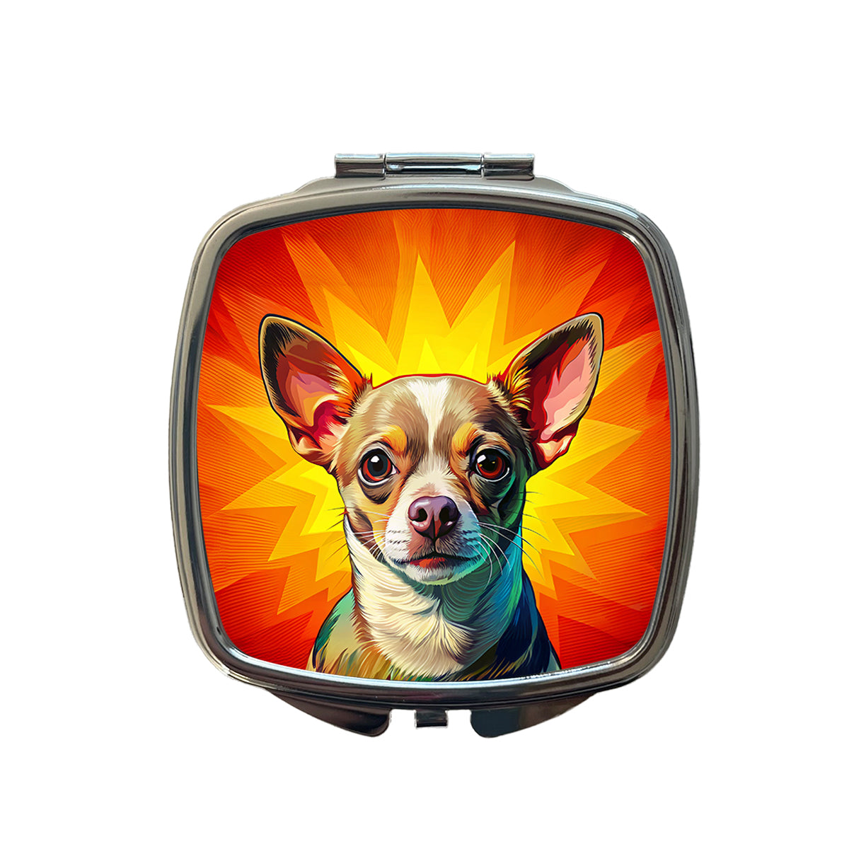 Chihuahua Dog Pop Art Small Travel Purse Handbag Pocket Makeup Compact Mirror