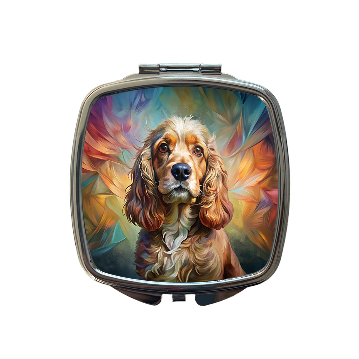 Cocker Spaniel Dog Abstract Art Small Travel Purse Handbag Pocket Makeup Compact Mirror