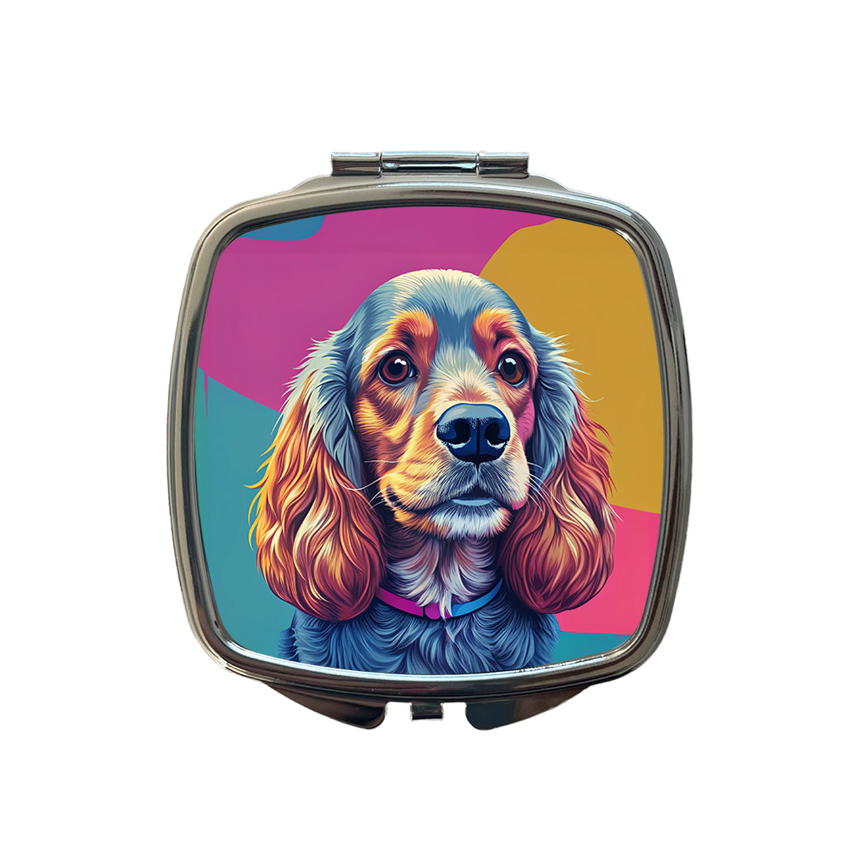 Cocker Spaniel Dog Pop Art Small Travel Purse Handbag Pocket Makeup Compact Mirror