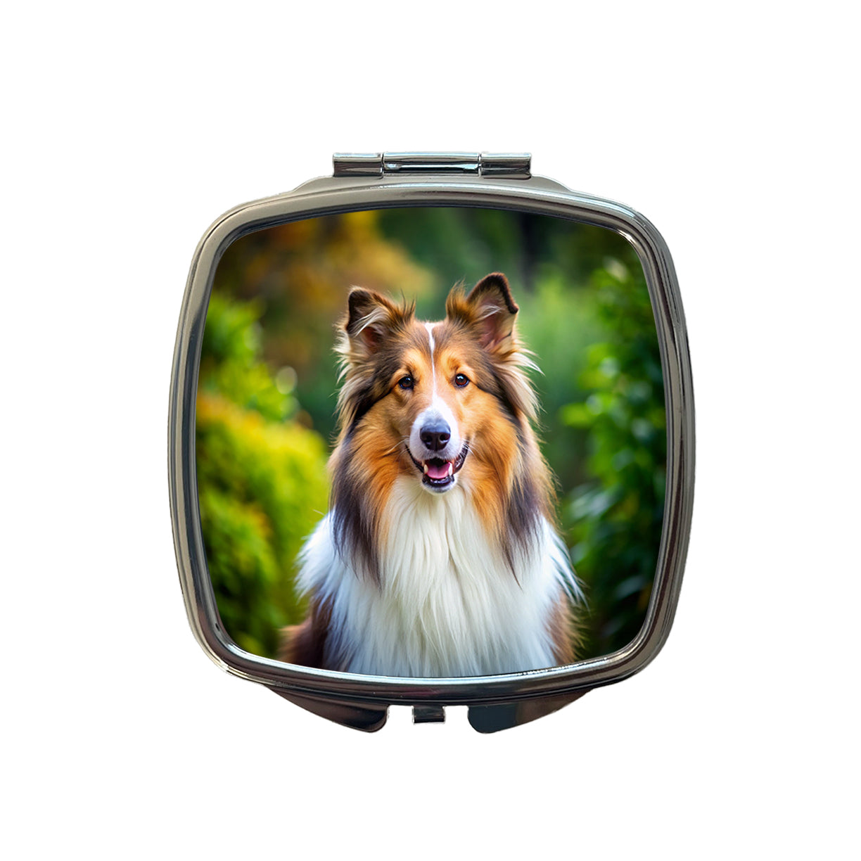 Collie Dog Photo Small Travel Purse Handbag Pocket Makeup Compact Mirror