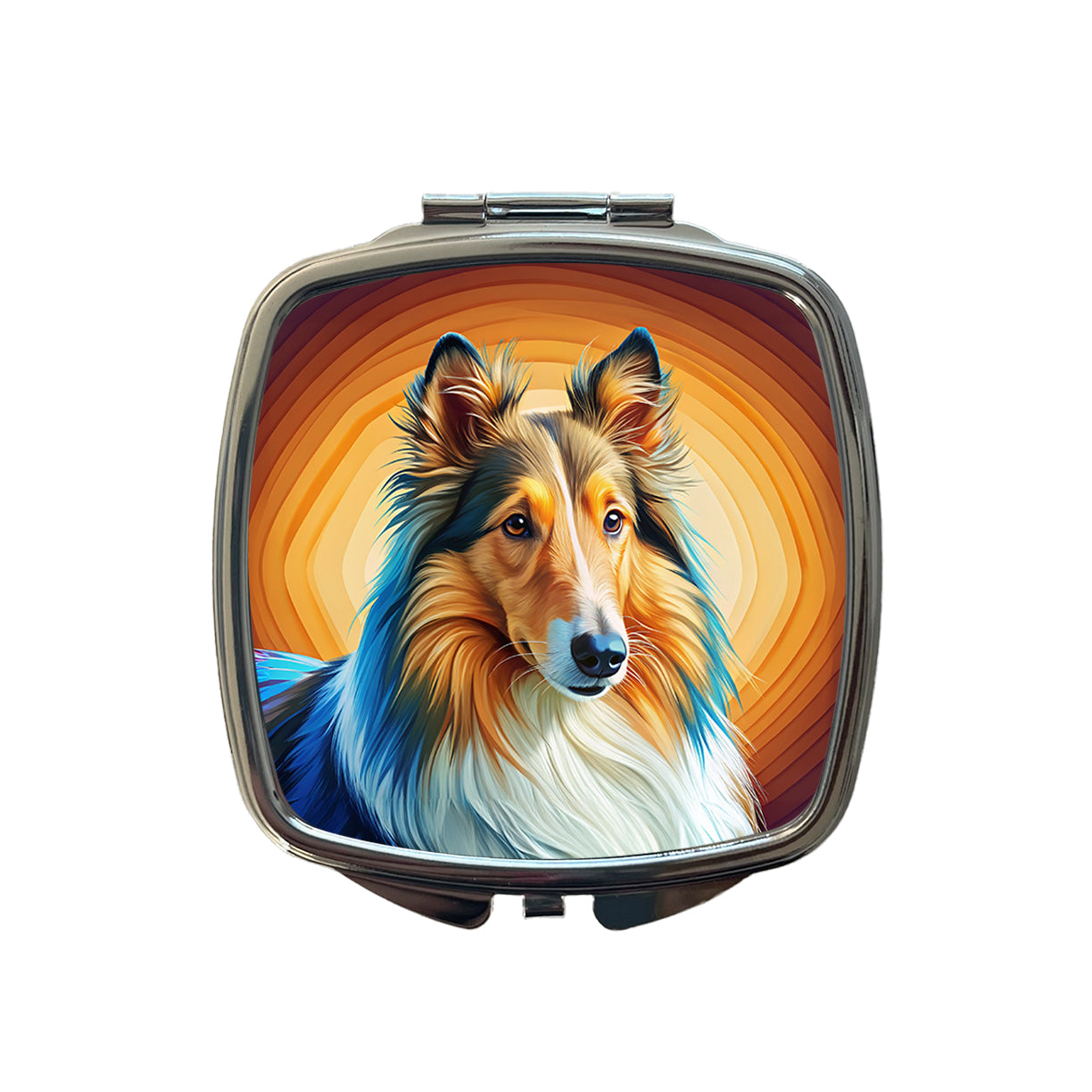 Collie Dog Pop Art Small Travel Purse Handbag Pocket Makeup Compact Mirror