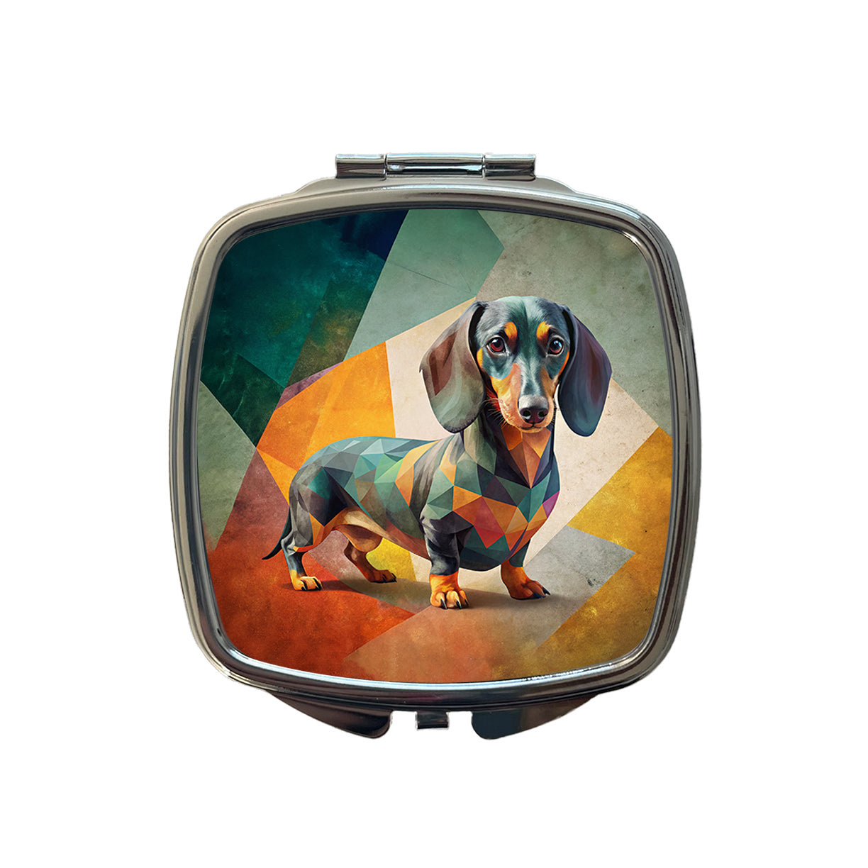 Dachshund Dog Contemporary Art Small Travel Purse Handbag Pocket Makeup Compact Mirror