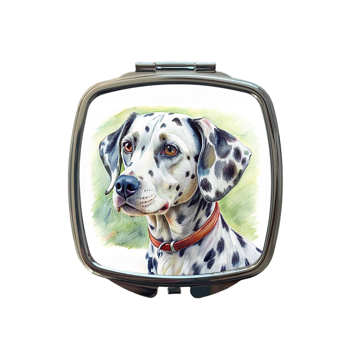 Dalmatian Dog Illustration Small Travel Purse Handbag Pocket Makeup Compact Mirror