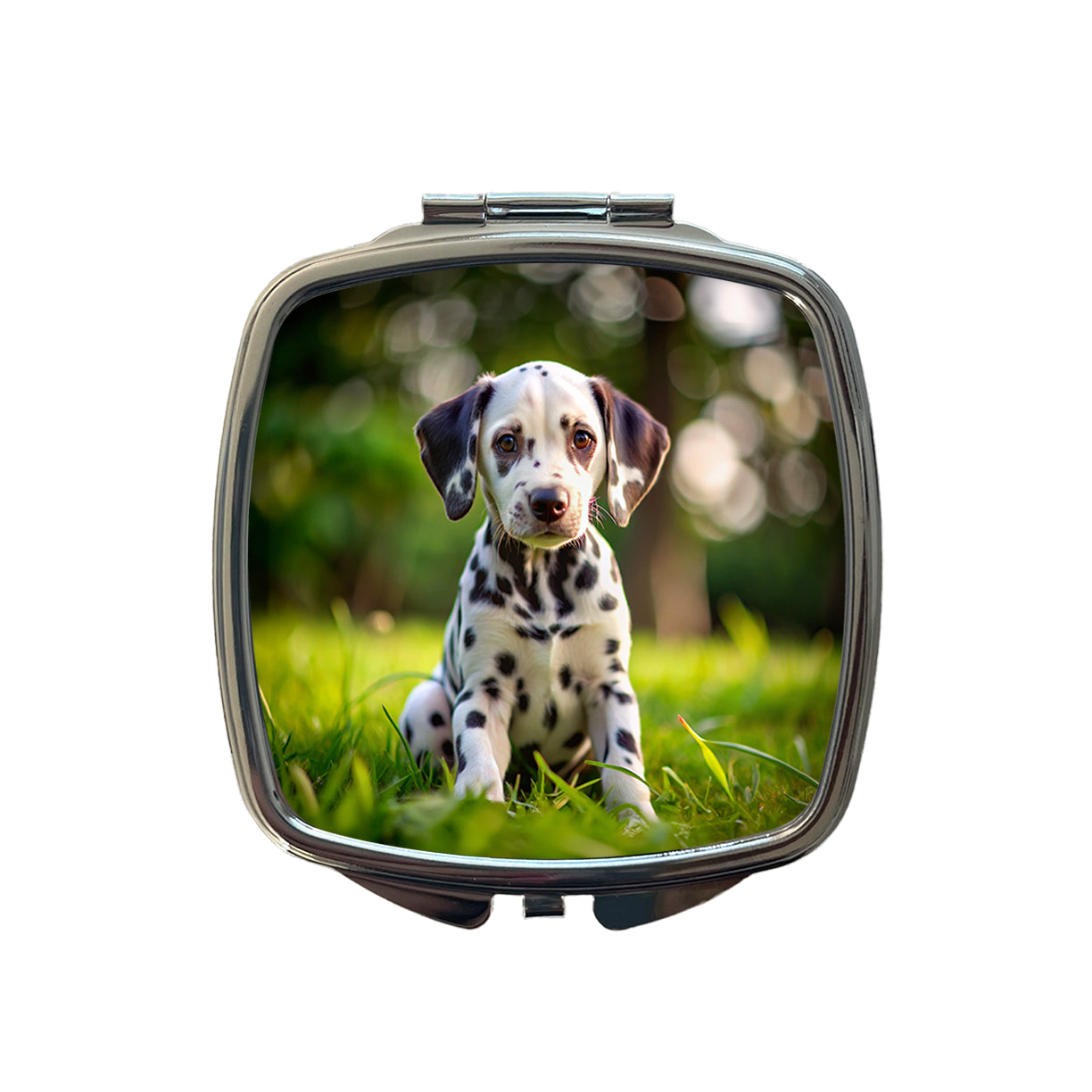 Dalmatian Dog Puppy Photo Small Travel Purse Handbag Pocket Makeup Compact Mirror