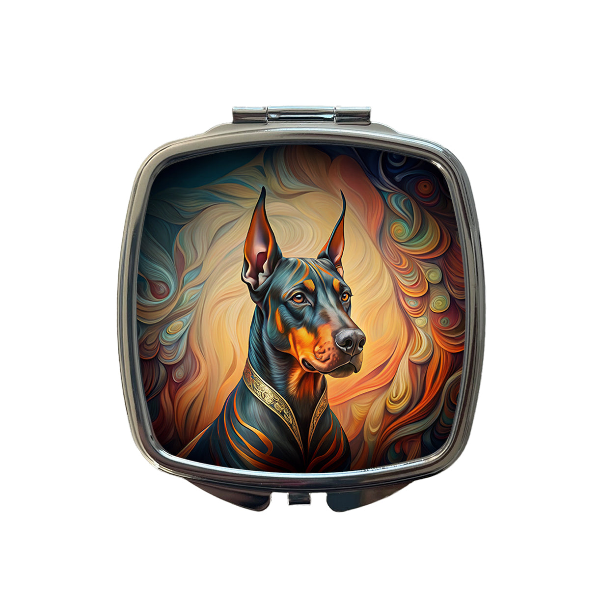 Doberman Pinscher Dog Art Nouveau Small Travel Purse Handbag Pocket Makeup Compact Mirror