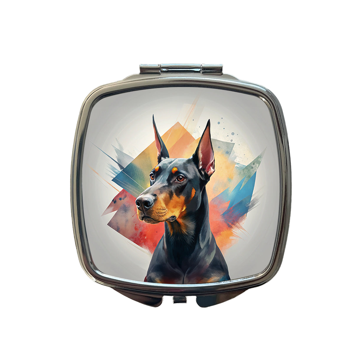 Doberman Pinscher Dog Contemporary Art Small Travel Purse Handbag Pocket Makeup Compact Mirror