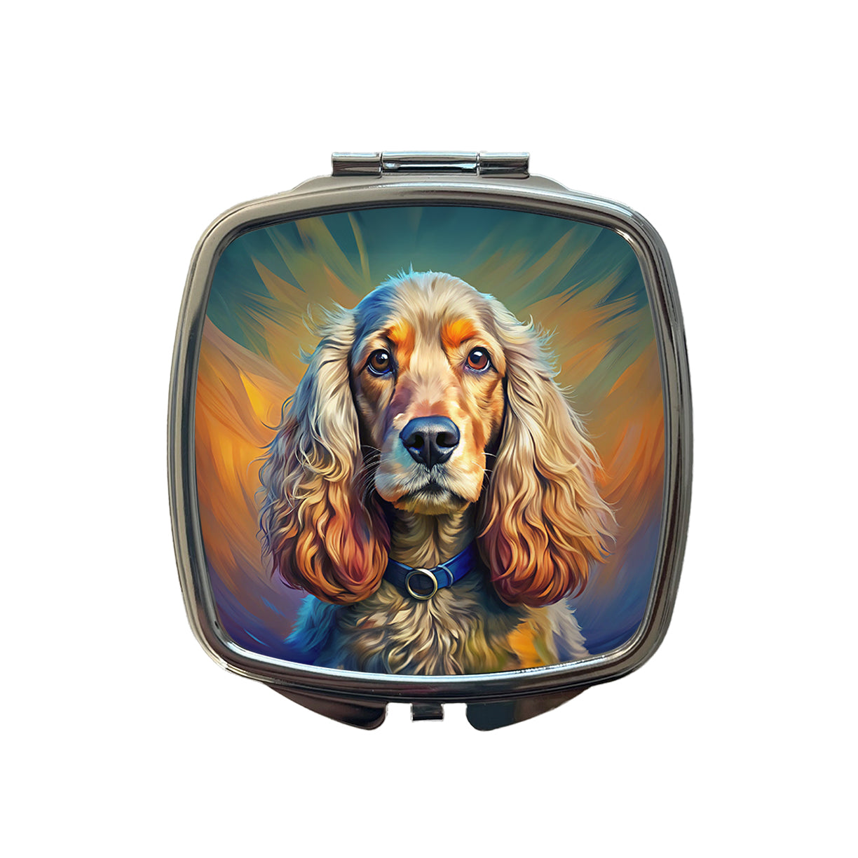 English Cocker Spaniel Dog Expressionism Art Small Travel Purse Handbag Pocket Makeup Compact Mirror