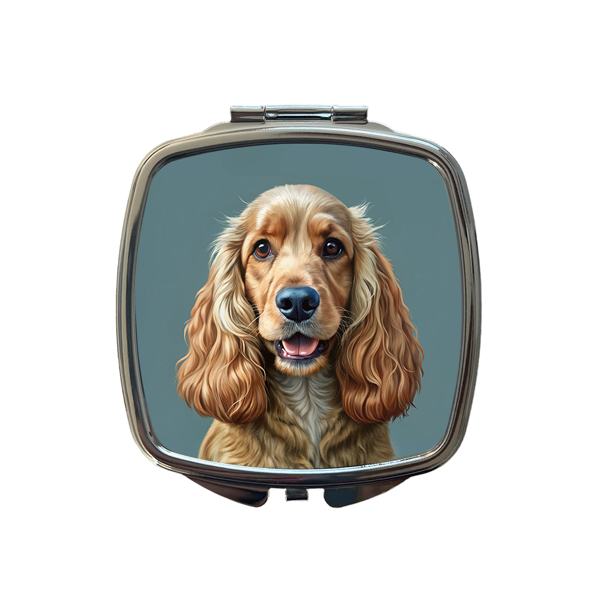 English Cocker Spaniel Dog Illustration Small Travel Purse Handbag Pocket Makeup Compact Mirror