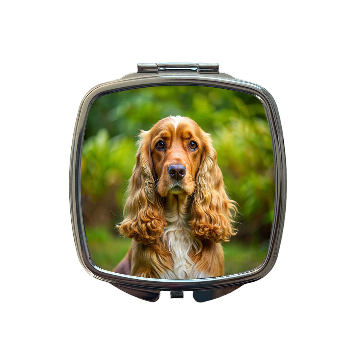 English Cocker Spaniel Dog Photo Small Travel Purse Handbag Pocket Makeup Compact Mirror