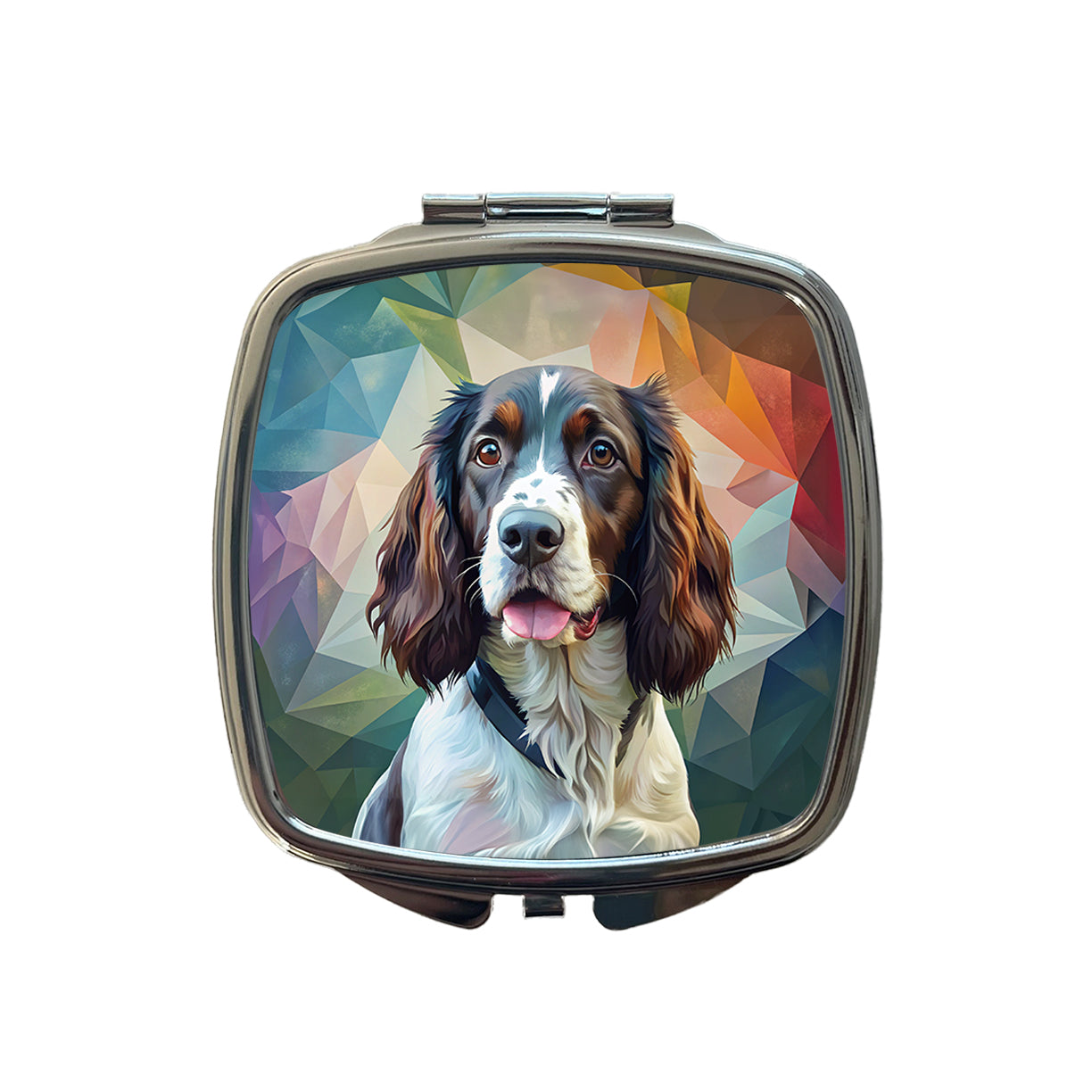 English Springer Spaniel Dog Contemporary Art Small Travel Purse Handbag Pocket Makeup Compact Mirror