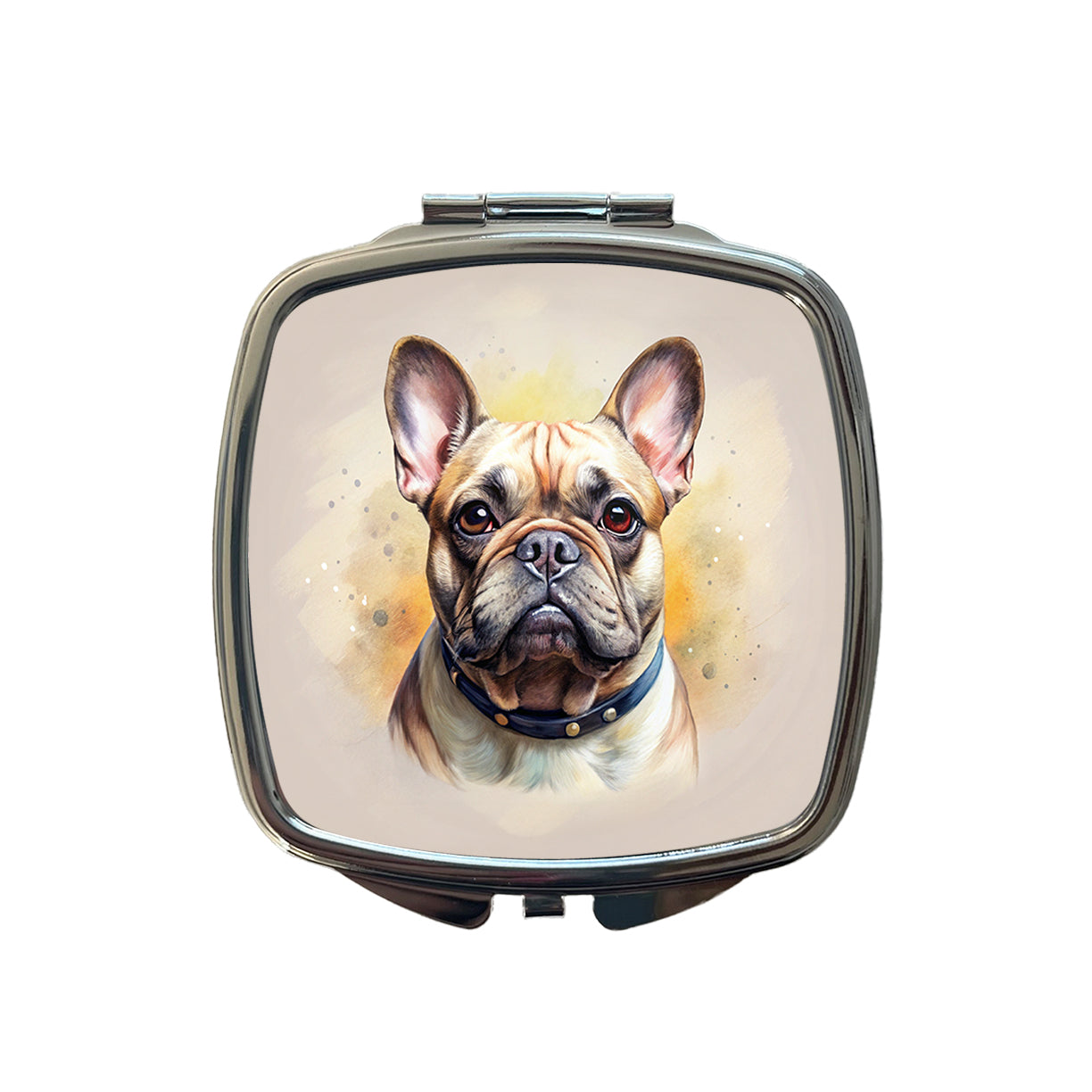 French Bulldog Frenchie Dog Illustration Small Travel Purse Handbag Pocket Makeup Compact Mirror