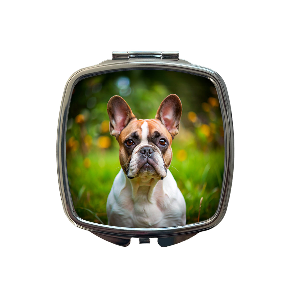 French Bulldog Frenchie Dog Photo Small Travel Purse Handbag Pocket Makeup Compact Mirror