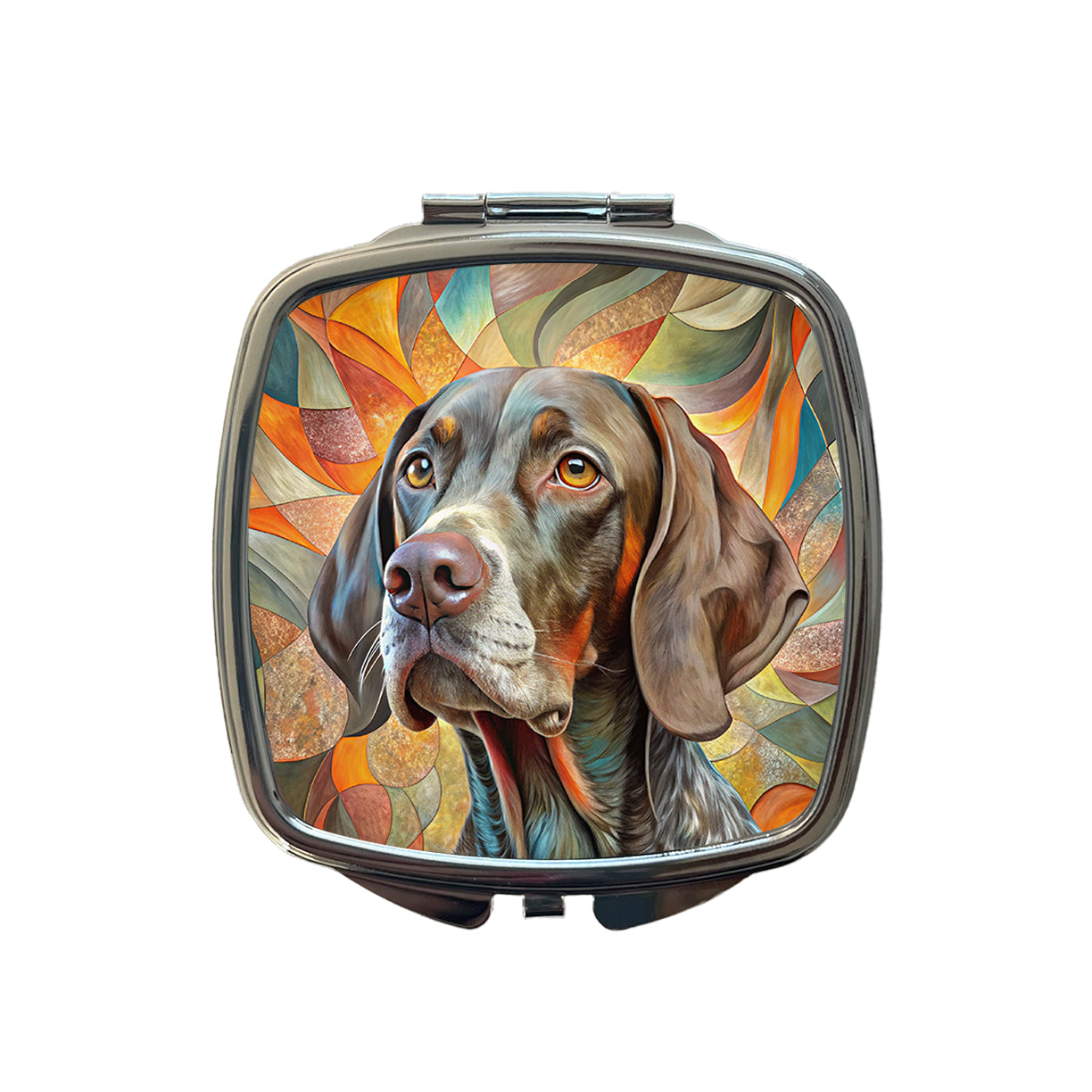 German Shorthaired Pointer Dog Abstract Art Small Travel Purse Handbag Pocket Makeup Compact Mirror