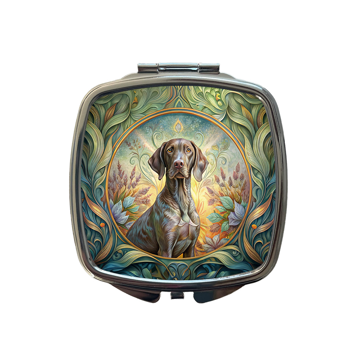 German Shorthaired Pointer Dog Art Nouveau Small Travel Purse Handbag Pocket Makeup Compact Mirror