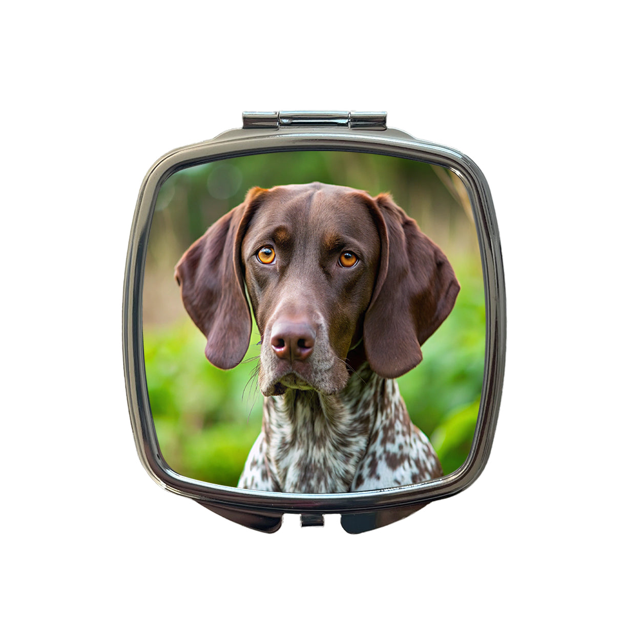 German Shorthaired Pointer Dog Photo Small Travel Purse Handbag Pocket Makeup Compact Mirror