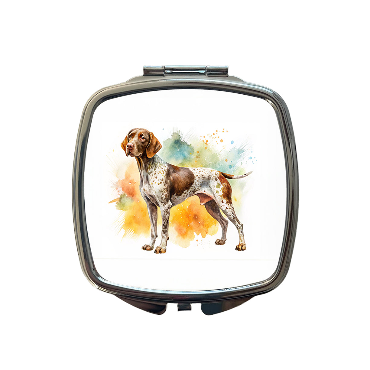 German Shorthaired Pointer Dog Watercolor Style Small Travel Purse Handbag Pocket Makeup Compact Mirror