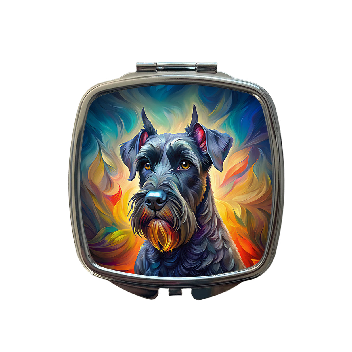 Giant Schnauzer Dog Pop Art Small Travel Purse Handbag Pocket Makeup Compact Mirror