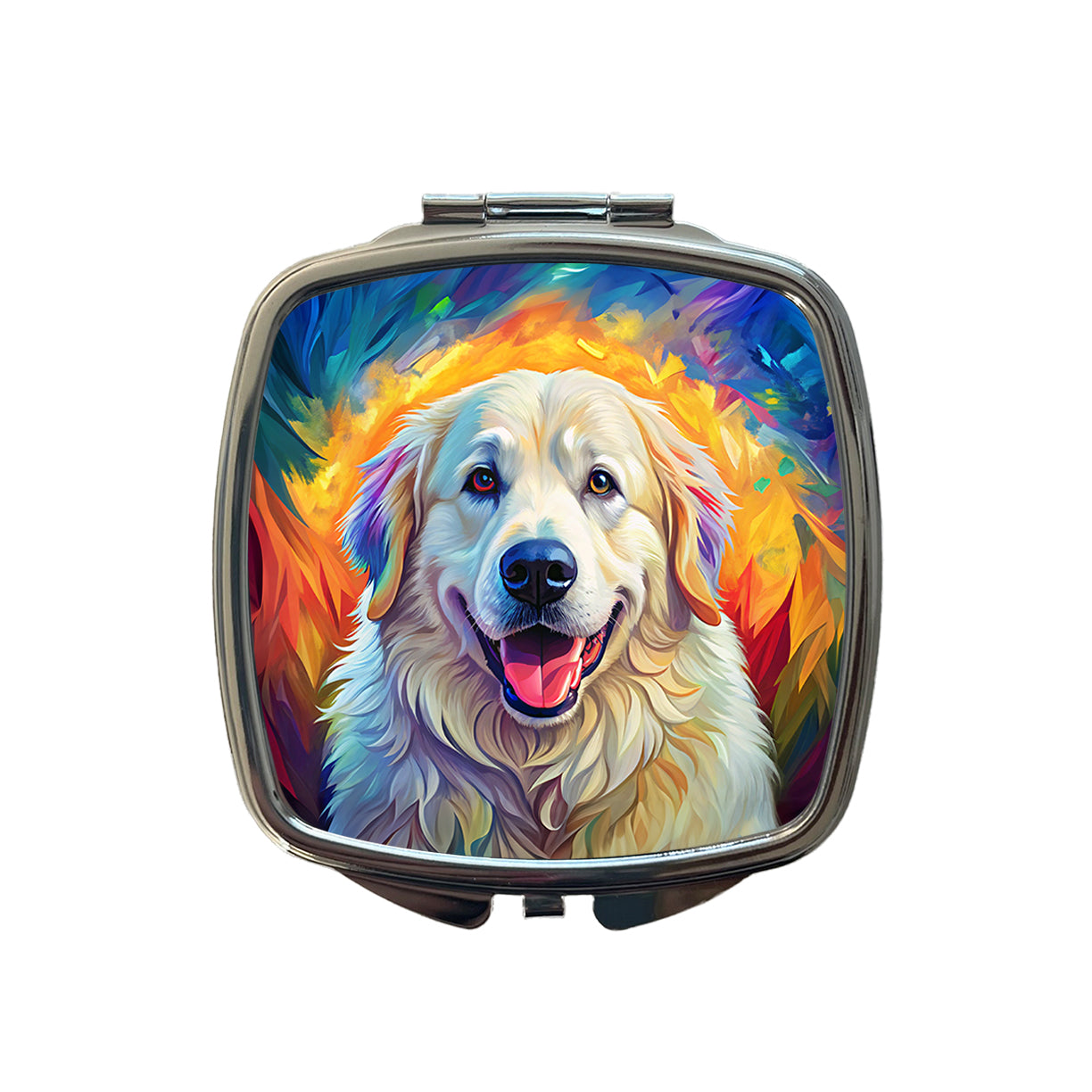 Great Pyrenees Dog Pop Art Small Travel Purse Handbag Pocket Makeup Compact Mirror