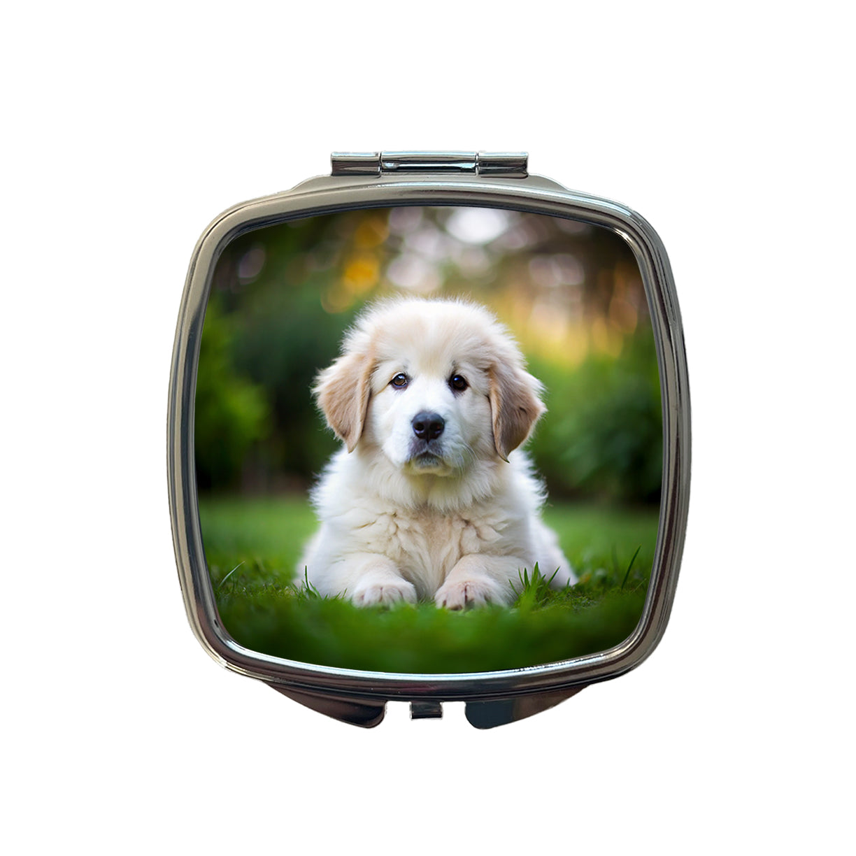 Great Pyrenees Dog Puppy Photo Small Travel Purse Handbag Pocket Makeup Compact Mirror