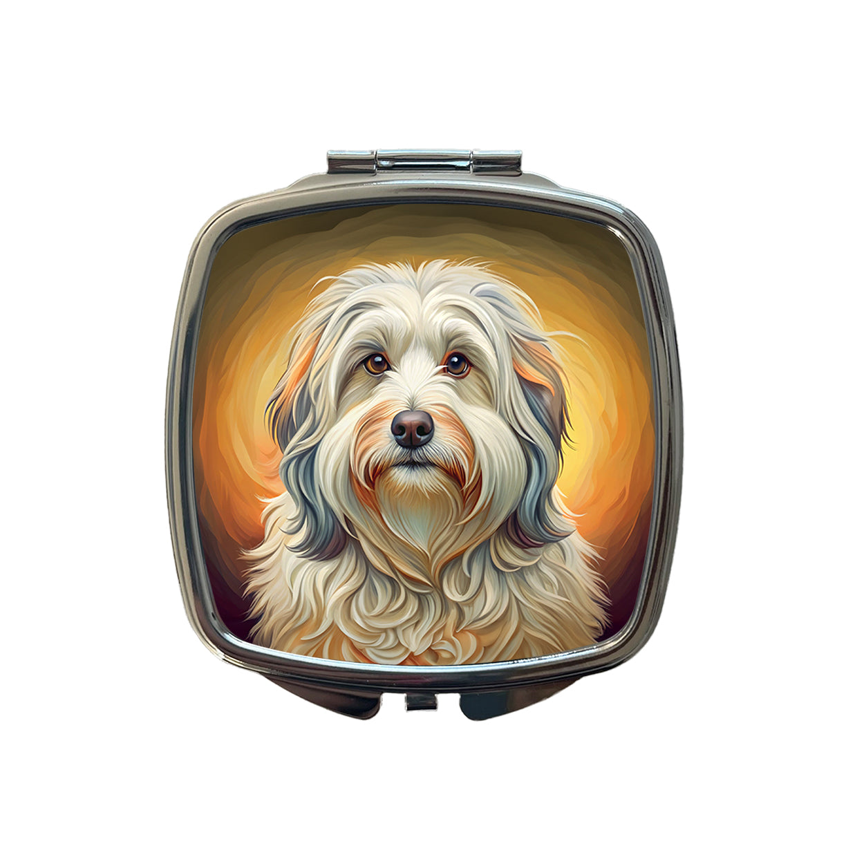 Havanese Dog Art Nouveau Small Travel Purse Handbag Pocket Makeup Compact Mirror
