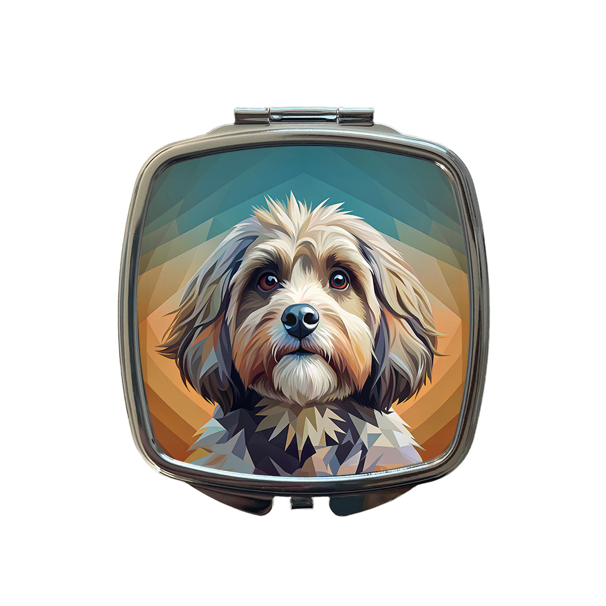 Havanese Dog Contemporary Art Small Travel Purse Handbag Pocket Makeup Compact Mirror