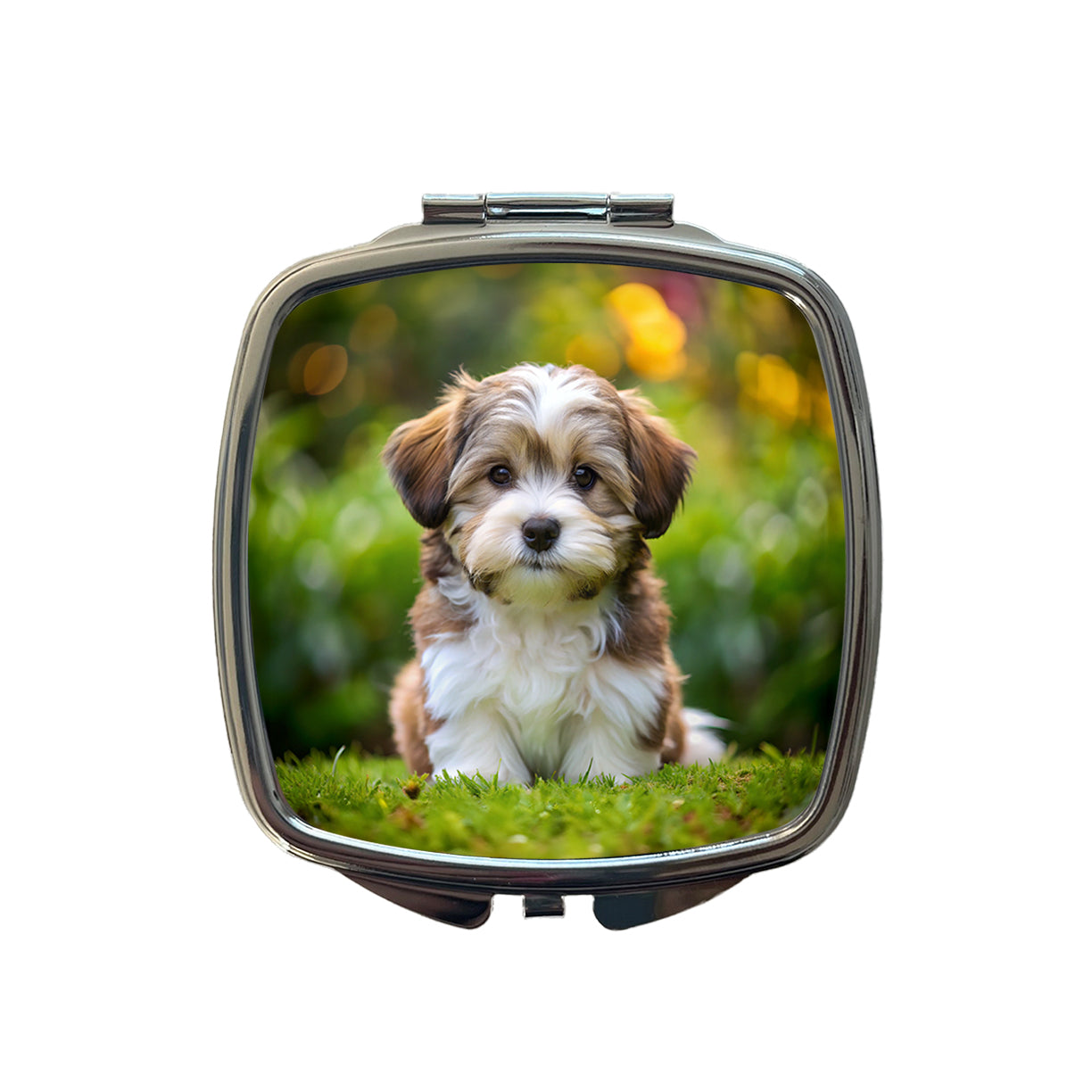 Havanese Dog Puppy Photo Small Travel Purse Handbag Pocket Makeup Compact Mirror