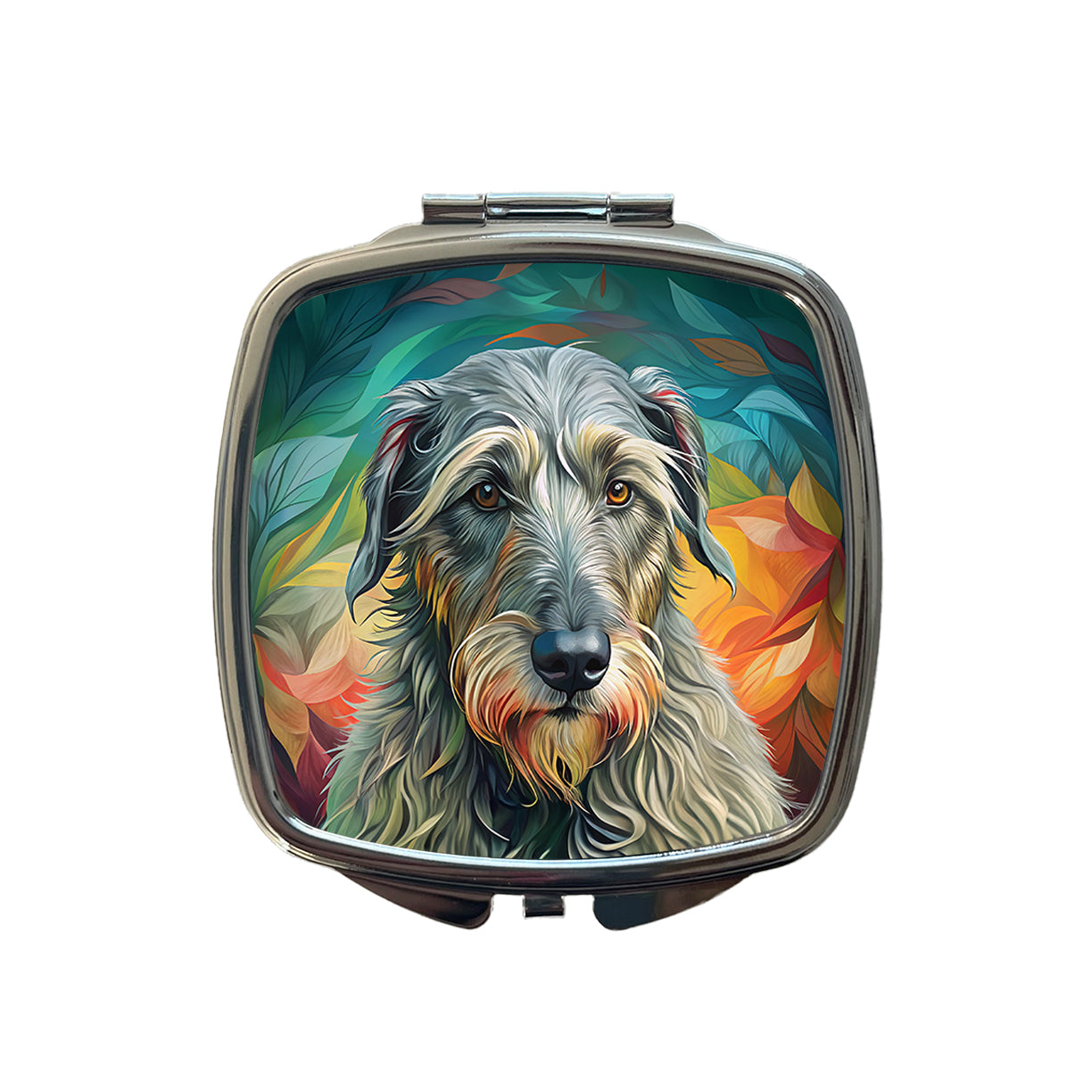 Irish Wolfhound Dog Contemporary Art Small Travel Purse Handbag Pocket Makeup Compact Mirror