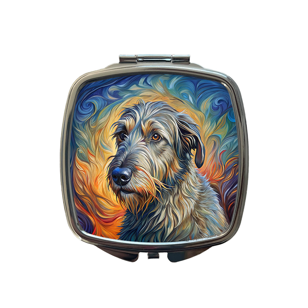 Irish Wolfhound Dog Expressionism Art Small Travel Purse Handbag Pocket Makeup Compact Mirror