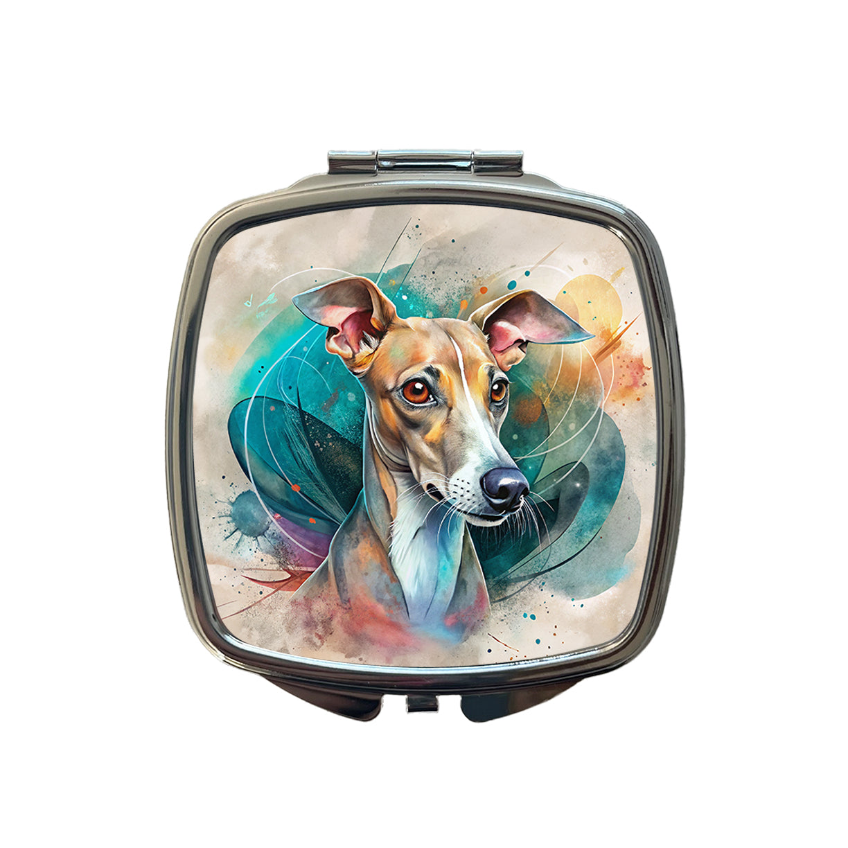 Italian Greyhound Dog Contemporary Art Small Travel Purse Handbag Pocket Makeup Compact Mirror
